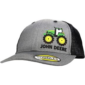 John Deere 3D Rubber Tractor Print Toddler Baseball Hat Cap-Charcoal-One Size