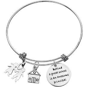 Xiahuyu Principal Gifts School Principal Bracelet Behind a Great School is an Awesome Principal Bracelet Principal Appreciation Gifts Christmas Birthday Retirement Gifts End of School Year Gifts