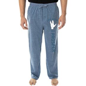 Star Trek Men's The Original Series TOS Spock Live Long And Prosper Vulcan Salute Lounge Pajama Pants
