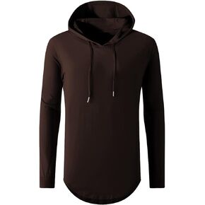 Aiyino Men's S-5X Long Sleeve Fashion Athletic Hoodies Sport Sweatshirt Hip Hop Pullover S Coffee