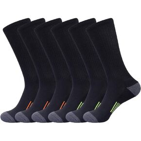 JOYNÉE Mens Athletic Crew Socks for Men Cushion Casual Sports Workout Sock 6 Pack