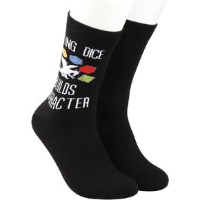 MBMSO 2 Pairs Rolling Dice Builds Character Socks DND Dice Socks Funny DND Gifts for DM D&D Lover Gifts Dungeon Master Socks