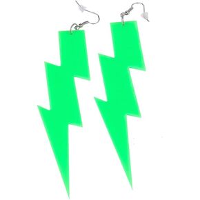 Lightning Bolt Dangle Earrings Acrylic Flash Bolt Drop Earrings Personalized 80s Costumes Accessories for Women Girls Party Jewelry Gifts