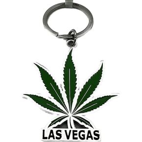 Las Vegas Pot Leaf Keychain