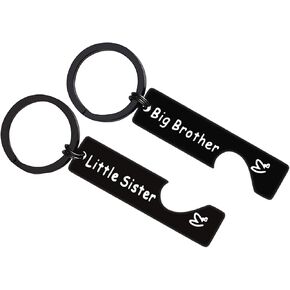 2PC لسلسلة المفاتيح هدية الأخ الأخت من الأخت أو الأخ هدية مجوهرات الأسرة هدية الأخوة للأخت الصغيرة الأخ الأكبر مطابقة سلسلة المفاتيح لهدايا الأخ الأكبر لهدايا الأخت الصغيرة هدية عيد ميلاد in Kuwait