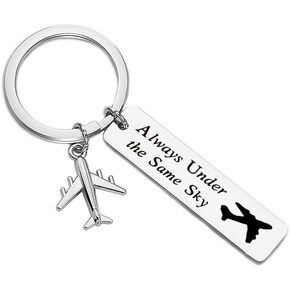 Long Distance Relationship Couples Gifts - Always Under the Same Sky Keychain Gifts for Boyfriend Best Friend Birthday Gifts Boyfriend Girlfriend Anniversary Present for Him Her