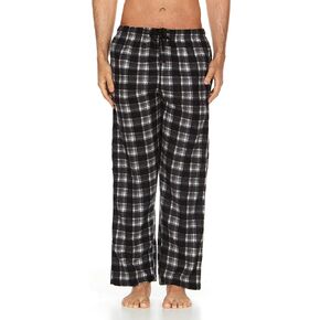 Microfleece Men’s PJ Plaid Pajama Pants with Pockets- 20 Colors, Sizes Up to 3X
