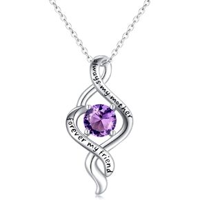 JUSTKIDSTOY Mom Gifts from Daughter 925 Sterling Silver Infinity Love Birthstone Pendant Necklace Always My Mother Forever My Friend Necklace Jewelry Mother's Day Gifts for Mom Mother
