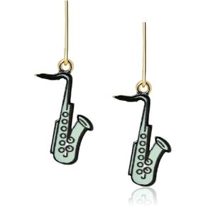 Colorful Saxophone Earrings | Dainty Musical Instrument Series