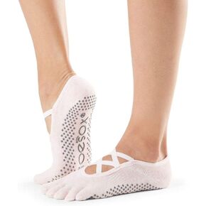 toesox Women’s Elle Full Toe Grip Socks – Non-Slip Pilates Socks, Barre & Yoga Socks with Grips, Ballet Toe Socks
