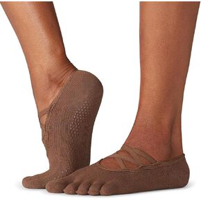 toesox Women’s Elle Full Toe Grip Socks – Non-Slip Pilates Socks, Barre & Yoga Socks with Grips, Ballet Toe Socks