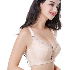 Aivtalk Women Plus Size Sexy Lace Bra Underwire Push Up Thin Soft Minimizer Bra