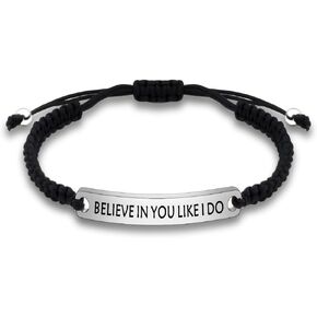 Believe in Your Motivational Bracelet Like I Do Female Inspirational Bracelet Inspirational Jewelry Gifts Braided Rope Friend