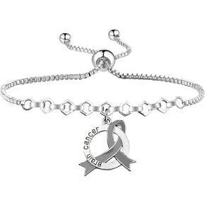 UJIMS Brain Cancer Support Gift Gray Awareness Ribbon Bracelet for Brain Cancer Patients Post Cancer Tumor Recovery Gift