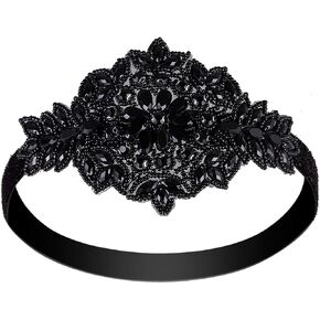 عصابة رأس من فيجيف باللون الأسود والفضي على طراز آرت ديكو من العشرينيات من القرن العشرين in Kuwait