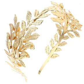 Bridal Hair Vine Goddess Bridal Gold Leaf Headband Greek Goddess Headband Baroque Leaf Headdress Gold Leaf headpiece for Wedding Prom Party Leaf Greek Goddess Accessories