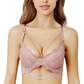 Women's Minimizer Bra for Women Full Coverage Sheer Lace Bra Underwire Unlined Bra