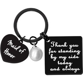Bridesmaid Gifts Keychain Thank You for Standing by My Side Today and Always Keychain Wedding Gifts for Bridesmaid Thank You Gifts for Bridesmaids from Bride