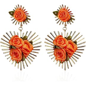 Aishgjia Flower Drop Earrings Flower Dangle Earrings Boho Flower Statement Earrings For Women Girls Valentine's Day Mother's Day Birthday Gift