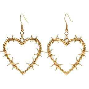 Halloween Earrings Wire Heart Earrings Gothic Earrings Punk Earrings Halloween Jewelry Holiday Earrings