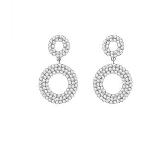 QzxEqz Diamond Dangle Earrings Trendy Rhinestone Drop Chandelier Earrings Teardrop Crystal Cubic Zirconia Wedding Jewelry for Women Girls
