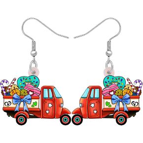 LONYOO Acrylic Novelty Dessert Car Truck Earrings Dangle Drop Sweet Foods Jewelry Ice Cream Gifts for Women Girls Charms in Kuwait