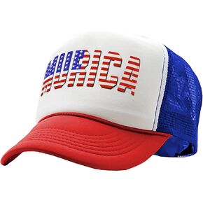 Mean Gear - Murica - Fourth of July USA America Patriot - Vintage Retro Style Trucker Cap Hat in Saudi Arabia