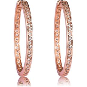 Richapex Gold Hoop Earrings for Women 18K Gold Plated Trendy Small Hoop Earrings Hypoallergenic Rectangle Thick Earrings with Cubic Zirconia