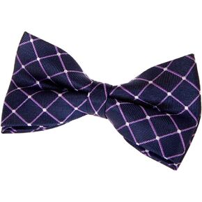 Retreez Dots and Check Pattern Woven Pre-tied Bow Tie (5")