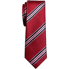 Retreez Classic Regimental Wide Striped Woven Microfiber 2" Skinny Tie