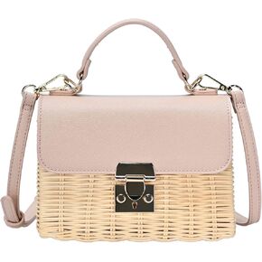 Madison West - The Madeline Crossbody Sunbleached Straw Bag Top Handle Satchel Bag for Women