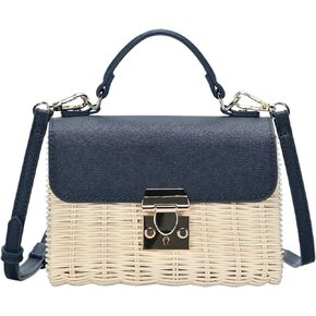 Madison West - The Madeline Crossbody Sunbleached Straw Bag Top Handle Satchel Bag for Women