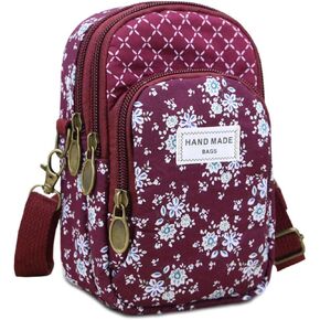 WITERY Canvas Multi-Pockets Crossbody Phone Bag