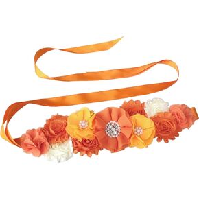 Orange Baby Shower Sash Maternity Sash Orange Pregnancy Sash Belt Baby Shower