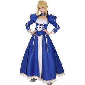 miccostumes Women's Costume Saber Cosplay Blue Outfit Top Skirt Set