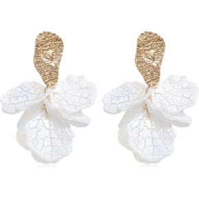 Flower Petal Earrings for Women Flower Dangle Earrings Petal Drop Dangle Earrings Wedding Floral Earrings Christmas Valentines Gifts for Teen Girls