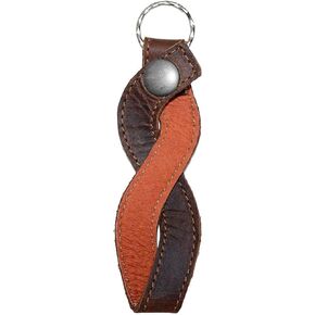 Hide & Drink, Leather Braided Keychain/Key Ring/Holder/Vintage/Stylish/Accessories, Handmade :: Bourbon Brown