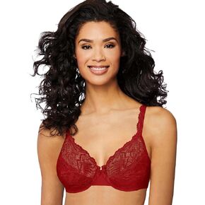Bali Women's Desire, Full-Coverage Lace Cups, Plunging Underwire Bra for Everyday Comfort