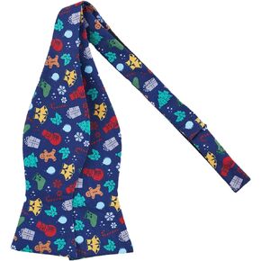 Jacob Alexander Men's Christmas Tree Decors Snowman Gingerbread Gifts Snowflakes Self-Tie Bow Tie