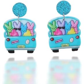 عيد الفصح تتدلى الأقراط الملونة لطيف مضحك الاكريليك الأرنب سيارة استرخى الأقراط الأزياء للنساء الفتيات عطلة مجوهرات هدية in Kuwait