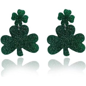 أقراط تشانغ شاين لعيد القديس باتريك الأيرلندية شامروك أخضر البرسيم على شكل قلب وشفاه متدلية أقراط أكريليك محظوظة جيدة تتألق للنساء والفتيات مجوهرات هدية in Kuwait