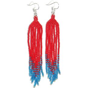 Handmade beaded native american style glass seed bead earrings Pendientes de cuentas nativas al estilo mexicano de artesanos gifts for women/teens