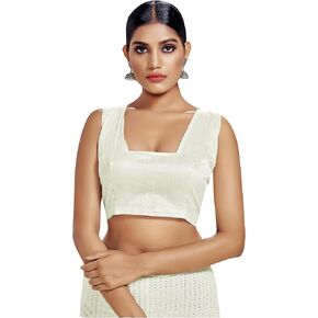 Women's Readymade Blouse For Sarees Indian Designer Banglori Silk Bollywood Padded Stitched Choli Crop Top