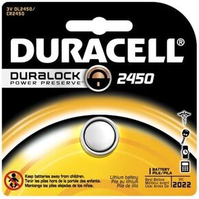 Duracell DL2450 Lithium Coin Battery, 2450 Size, 3V, 540 mAh Capacity (Case of 6) Size: 6 Style: 2450 Model: DL2450