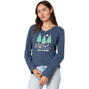 Life is Good Hiking Holiday Long Sleeve Crusher™ Vee