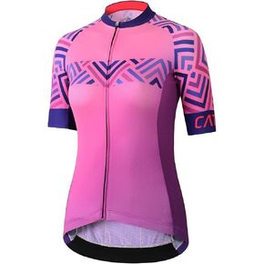 CATENA Women's Cycling Jersey Short Sleeve Shirt High Elastic Athletic Training Sports T-Shirt