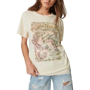 Lucky Brand Women's Lucky Folk Poster Boyfriend Tee in Saudi Arabia