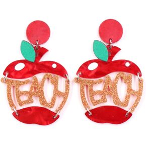 لطيف تلوين المعلمين الأقراط مضحك الوردي الاكريليك القلم قطرة استرخى الأقراط الأزياء الإبداعية للنساء الفتيات المعلمين تقدير يوم العودة إلى المدرسة مجوهرات هدايا in Kuwait