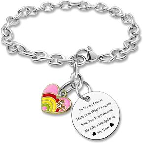 Teacher Gifts for Women Stainless Steel Engraving Bracelet Jewelry Gift for Teacher Appreciation Gift from Students Thank You Gifts for Teacher Graduation Retirement Gifts for Teacher Chain Bracelet