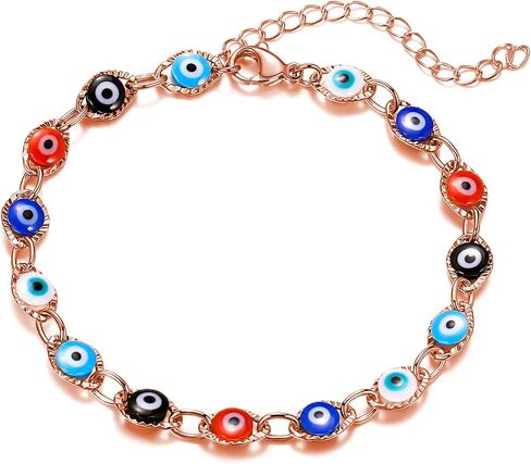 Jukoclut Dainty Turkish Blue Evil Eye Protection Link Chain Bracelet Lucky Jewelry in Saudi Arabia